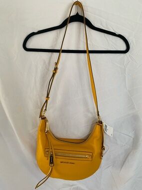 Michael Kors Mustard Yellow Leather Crossbody Shoulder Bag